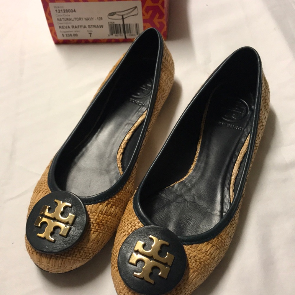 Tory Burch natural ivory flats